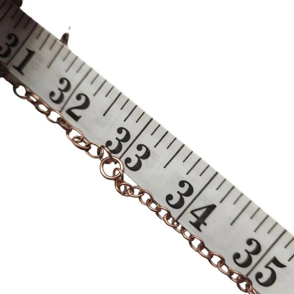 Red Enamel Heart On Copper Pendant Chain Necklace Lobster Closure Vintage - Picture 6 of 7